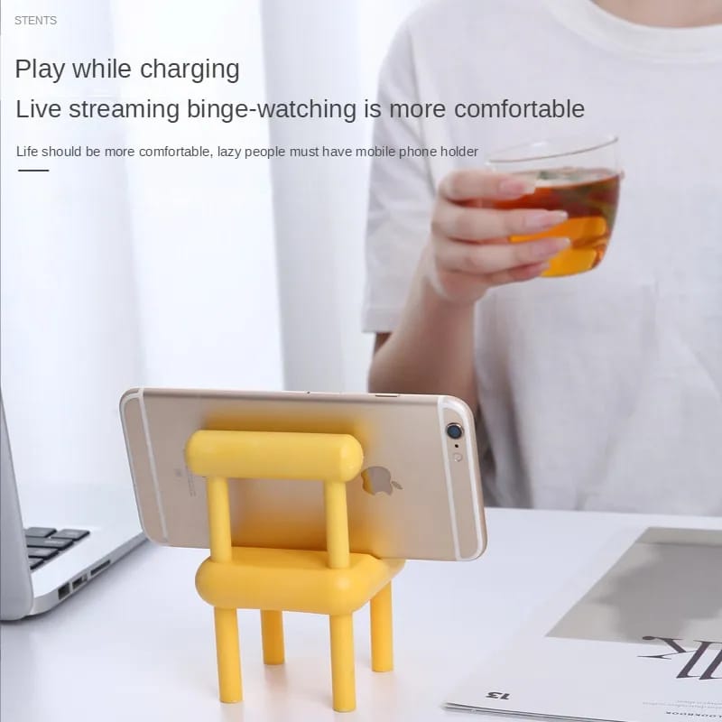 Universal Small Chair Mobile Phone Holder Desktop Smartphone Stool Support Handset Kindle Mini-ipad Handy Table Bracket Plastic