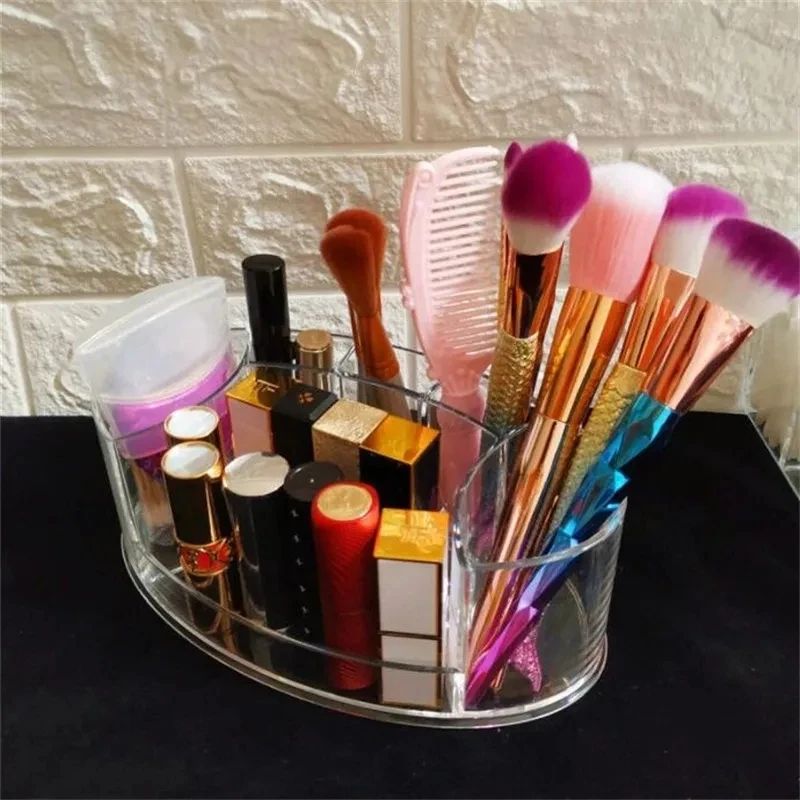 Acrylic Multi-Function Makeup Box 7 Lattices Makeup Brush Holder Pencil Holder Nail Polish Organizer Cosmetics Home Storage Box