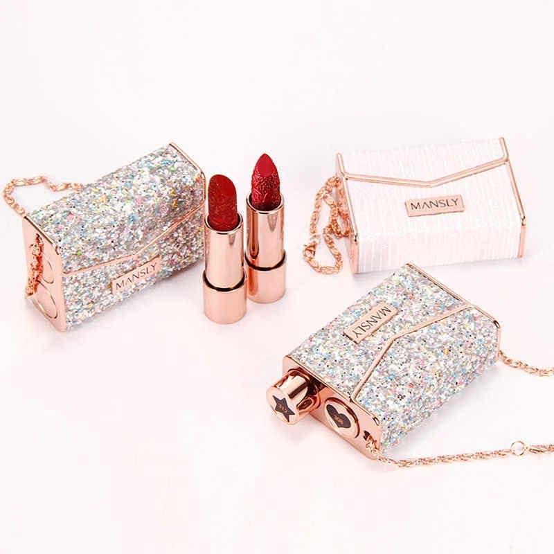 Diamond Light Luxury Mist Lipstick Bag With Hanging Chain