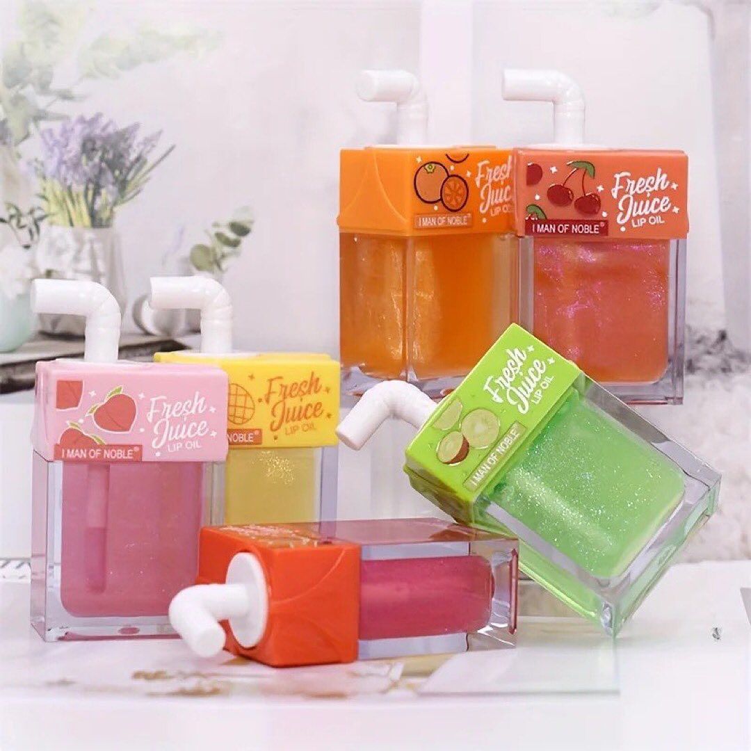 Cute Fresh Juice Fruity Lipgloss Clear Lip Oil Moisturizing Mirror Transparent Lip Oil Hydrating Juice Lipgloss