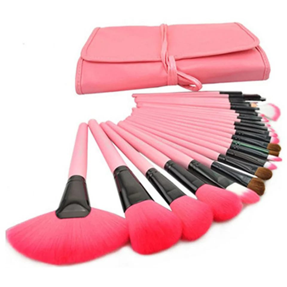 24pcs High quality makeup brushes with pouch