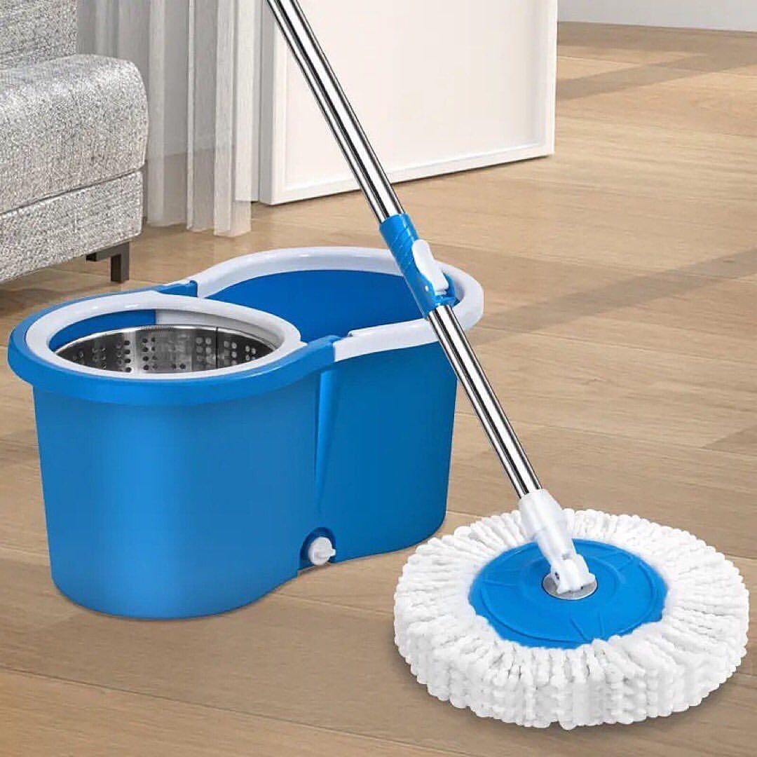 360° Rotating Spin Dual Drive Magic Cleaning Mop Hand Pressing Mop Home Kitchen Floor Cleaner Removable With Bucket Drop Mop