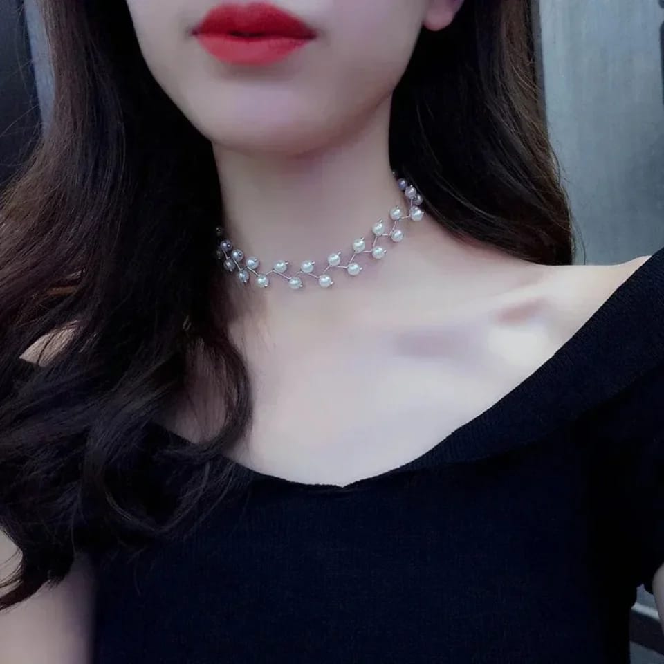 Short Necklace Imitation Pearl Jewelry Choker