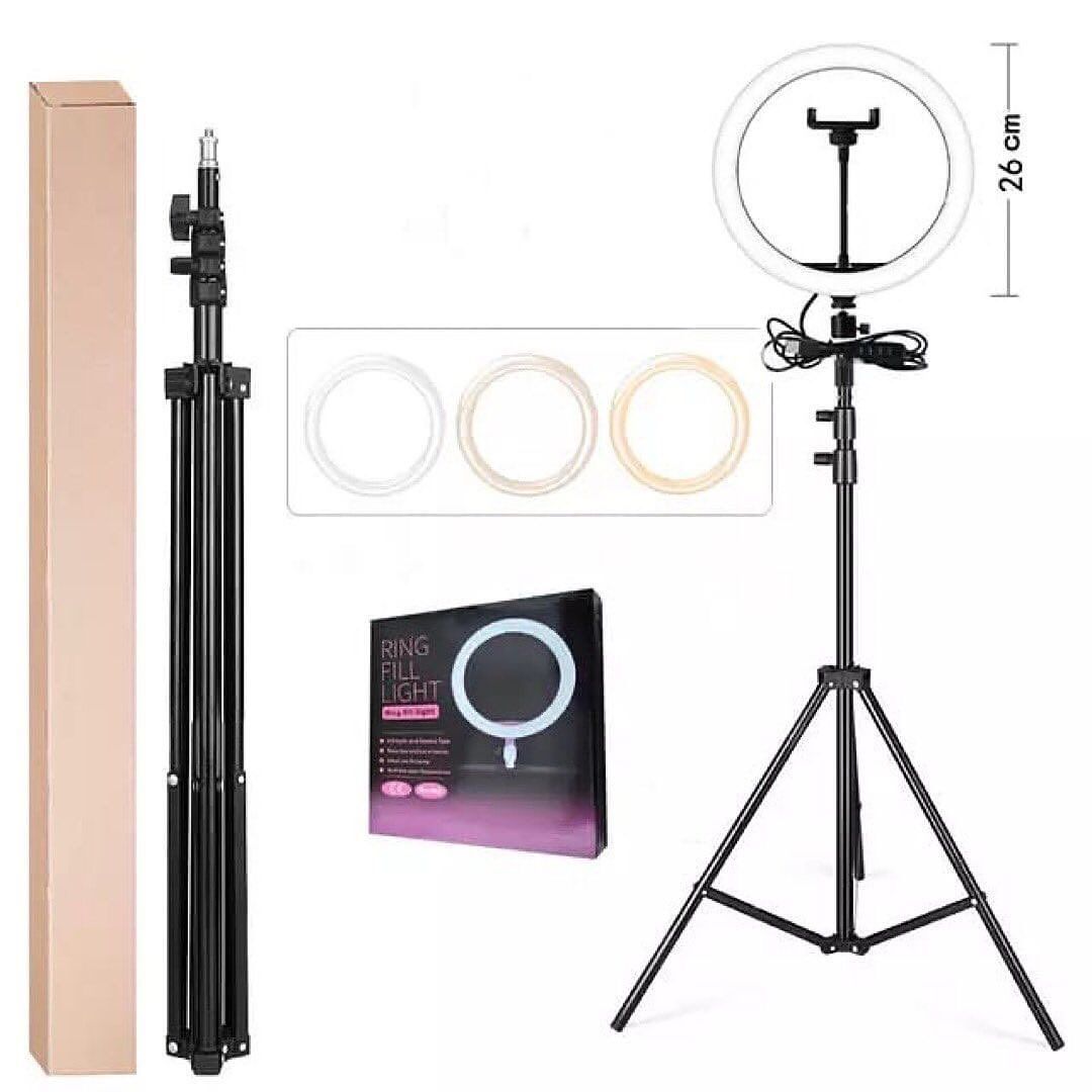 Ring Lamp with Tripod Dimmable Selfie Ring Light with Stand Color Annular Tube Photographic Lighting For Live Studio