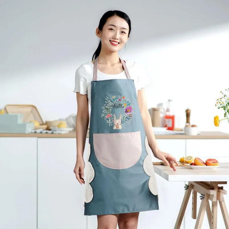 Hand wipes waterproof and oil proof household kitchen fashion apron Japanese household chores large adult women's work clothes