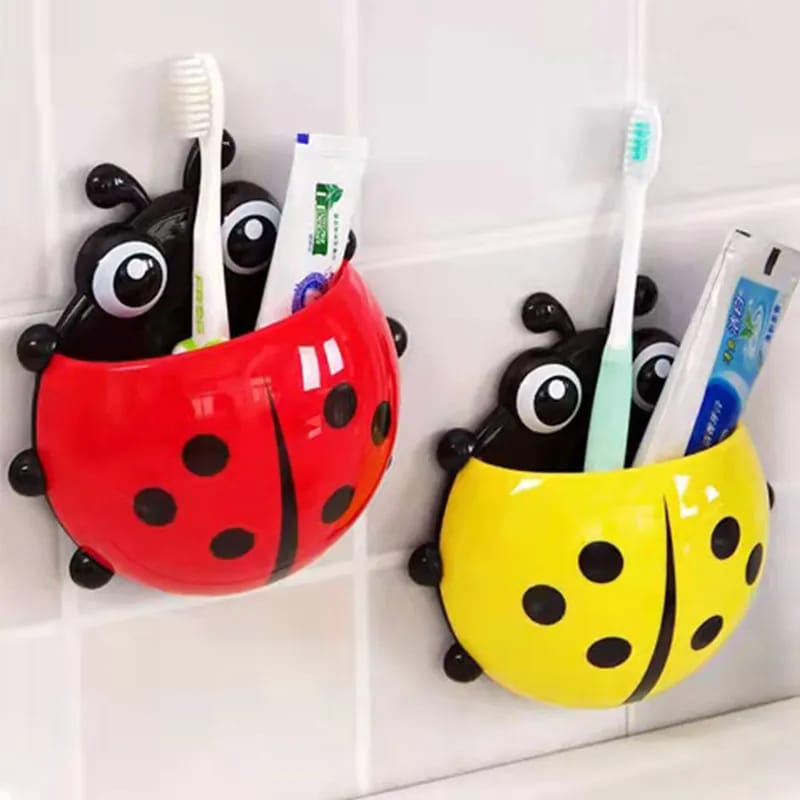 Cartoon Tooth Storage Rack Organizer Creative Cute Ladybug Sucker Toothbrush Toothpaste Holder Kitchen Bathroom Accessories