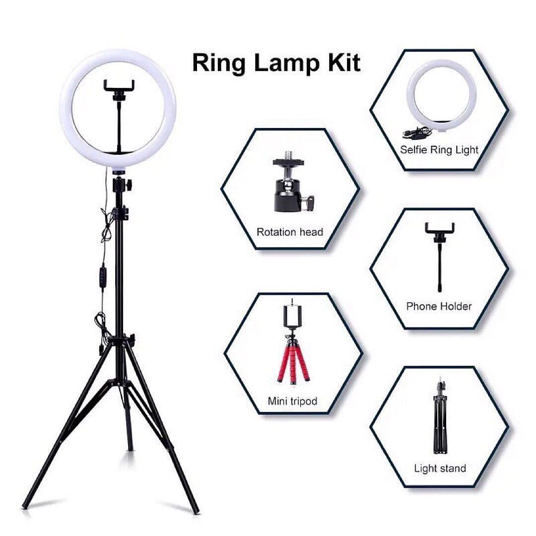 Ring Lamp with Tripod Dimmable Selfie Ring Light with Stand Color Annular Tube Photographic Lighting For Live Studio