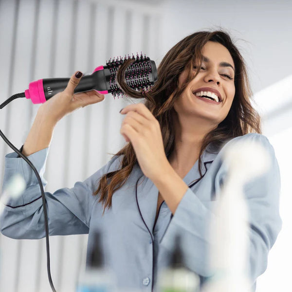 4 in 1 Hair Dryer Hot Air Brush Styler and Volumizer Women Multifunctional Hair Straightener Curler One Step Electric Blow Dryer Brush