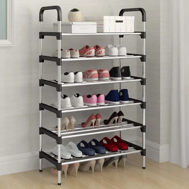 6 Layer Shoes Organizers Bamboo Shoe Cabinet Plastic Shoe Holder Shoe-shelf Shoerack Chessure Furniture Rack Cabinets Cupboards Stool