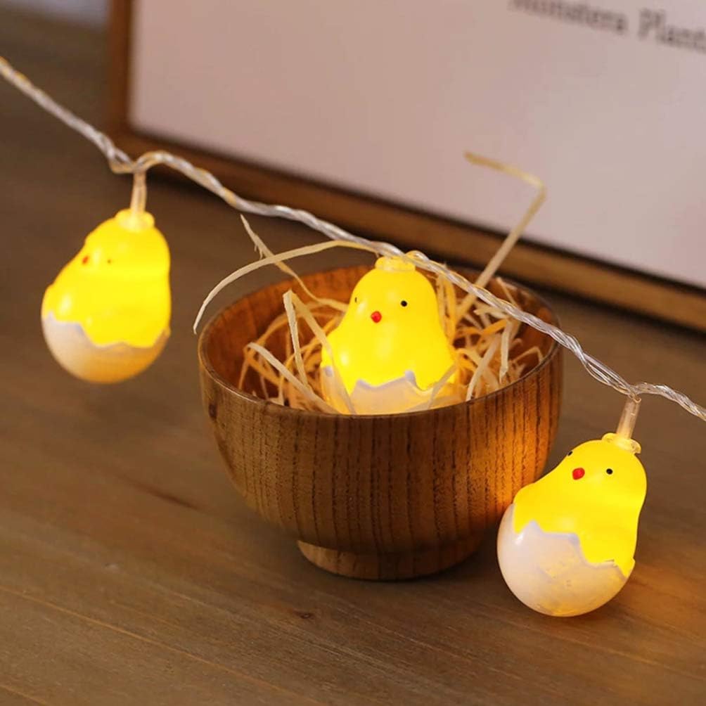 10 LED Cute Fairy Light String Chicken Egg Battery Operated Decorative Light Easter Chick String Light