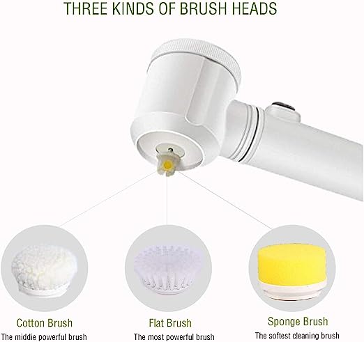 5 in 1 Magic Rotary Cleaning Brush Wireless Kitchen Bathroom Household Cleaning Brush Rechargeable Spin Scrubber