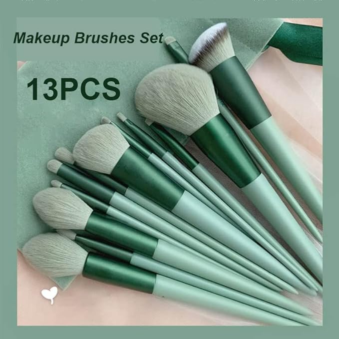 13pcs/set Velvet Makeup Brushes with Pouch and Box Eyeliner Eyeshadow Foundation Blush Powder Brushes Set