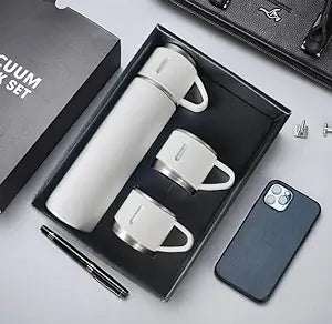 500ML Vacumm Flask Bottle with Extra Cups Stainless Steel 500 ML Vacuum Flask/Bottle/Thermos for Hot and Cold Drinks