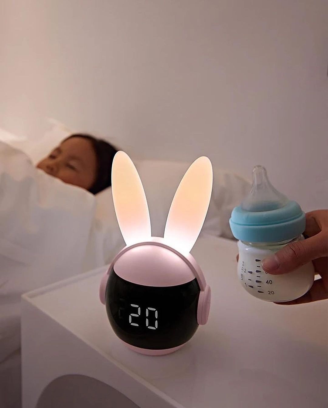 Rainbow Rabbit LED Digital Alarm Clock Kids Alarm Clock for Kids Bunny Alarm Clocks for Girls Boys