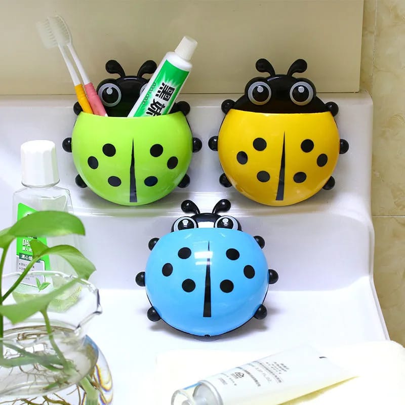 Cartoon Tooth Storage Rack Organizer Creative Cute Ladybug Sucker Toothbrush Toothpaste Holder Kitchen Bathroom Accessories