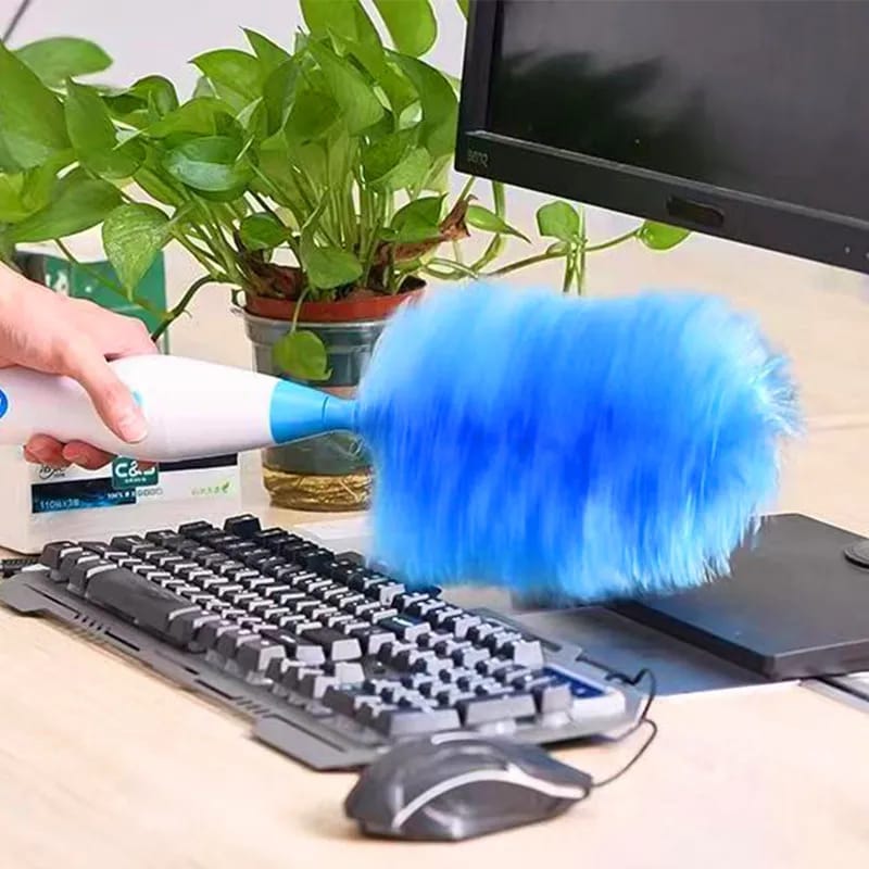 Electric Spin Feather Duster Brush Adjustable 360° Revolve Dust Cleaner Cleaning Plumers Household Rotating Tool Powder Removal