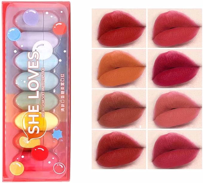 8pcs She Loves Mini Capsule Lipstick