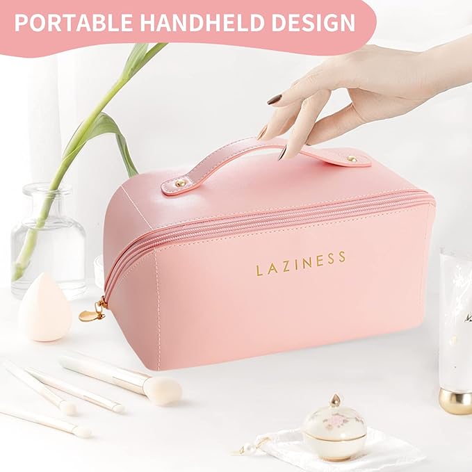 Leather Travel Cosmetic Bag for Women Cosmetic Organizer High-capacity Makeup Bag Storage Pouch For Female Makeup Box