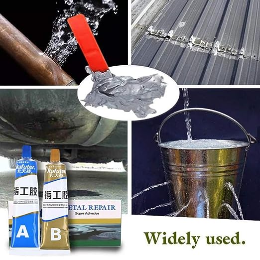 Epoxy Adhesive Glue for Metal Repair, Super for Welding, Plugging leaks, Serves Tanks and Auto Radiators in both Steel and Iron