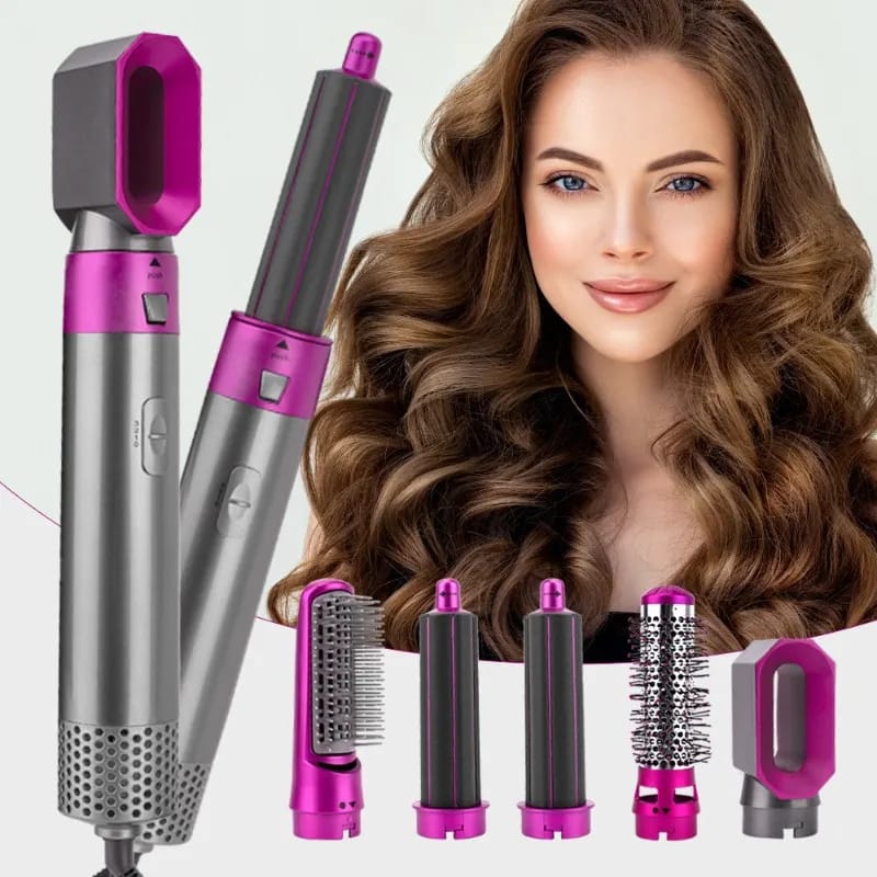 5in1 Hot Air Styler Straightener, Roller, Brush Roller, Brush Straightener, Hair dryer, Volumizer Hair Straightener, Rotating Hair Brush Style