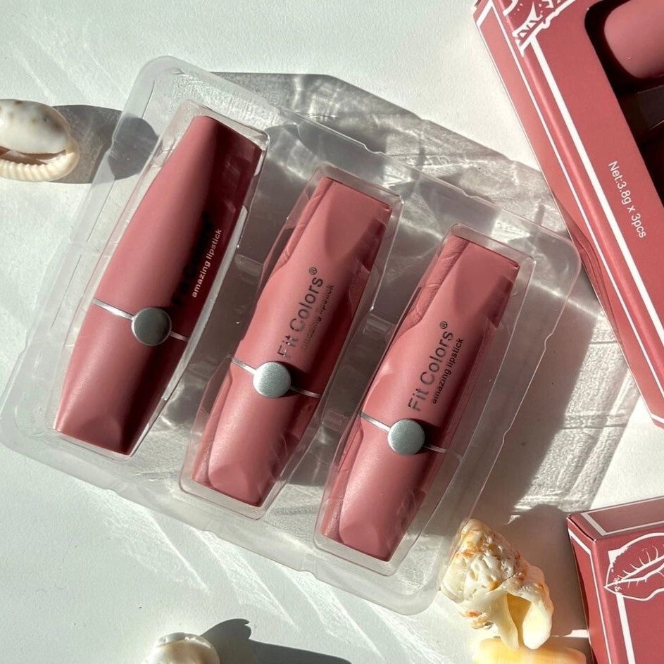 3pcs Fit Colors Velvet Matte Lipsticks Set Waterproof & Long-lasting