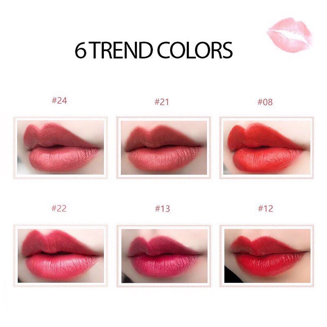 6pcs/set Shedella Velvet Matte Lipstick Bullet Vibrato Live Burst Gift Box Sets Cosmetic Long-lasting Waterproof Lips Makeup