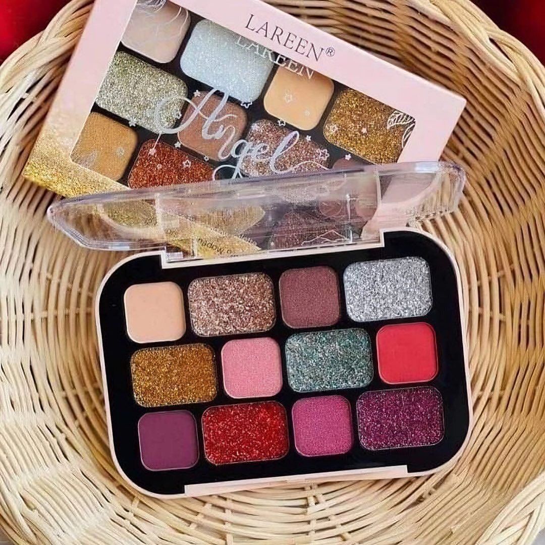 12 Color Matte Glitter Eyeshadow Highlighter Bronze Blush Eye Makeup Long Lasting Palette