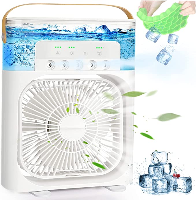 Portable Mini Misting Fan, Mini Fan USB Rechargeable Fan Portable Mini Water Evaporative Air Conditioner Fan Rechargeable.