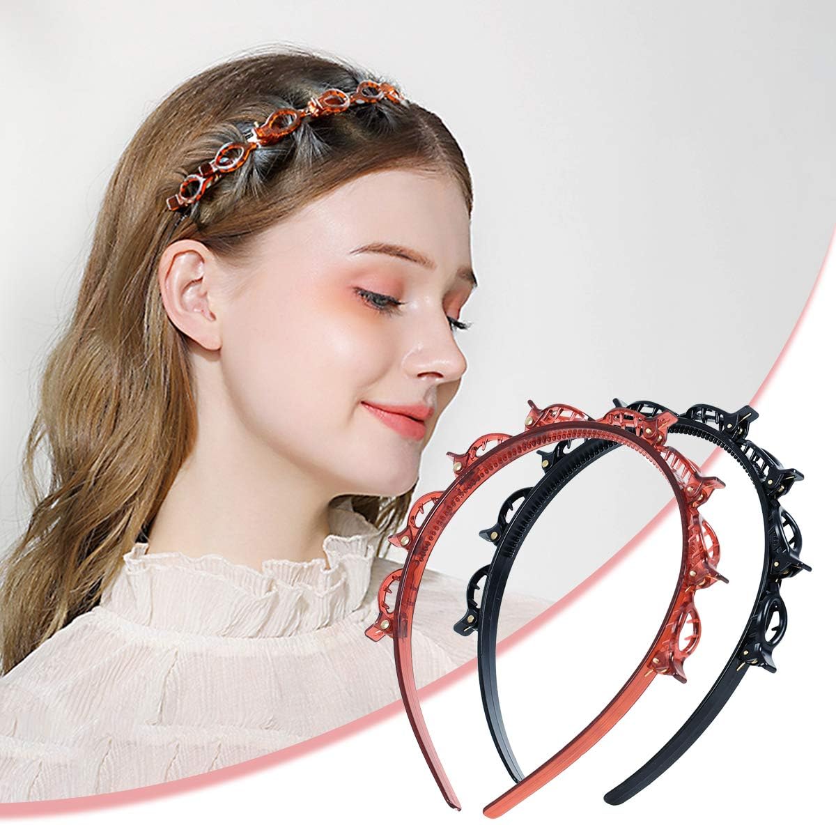 Double Bangs Hairstyle Hair Clips Hairpin Head Hoop Twist Plait Clip Front Hairclips Hair Hoop Women Headband Headwear