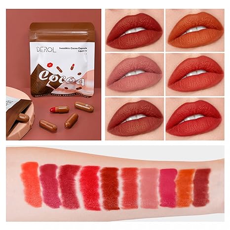 10Pcs Lipstick Set Mini Portable Matte Lip Glaze Waterproof Sweatproof Long Lasting Lip stick