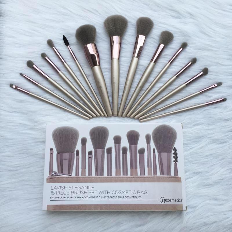 15pcs Soft Makeup Brushes with Leather Pouch Eyeliner Eyeshadow Brush Cosmetic Foundation Blush Powder Blending Beauty Makeup Brushes Set