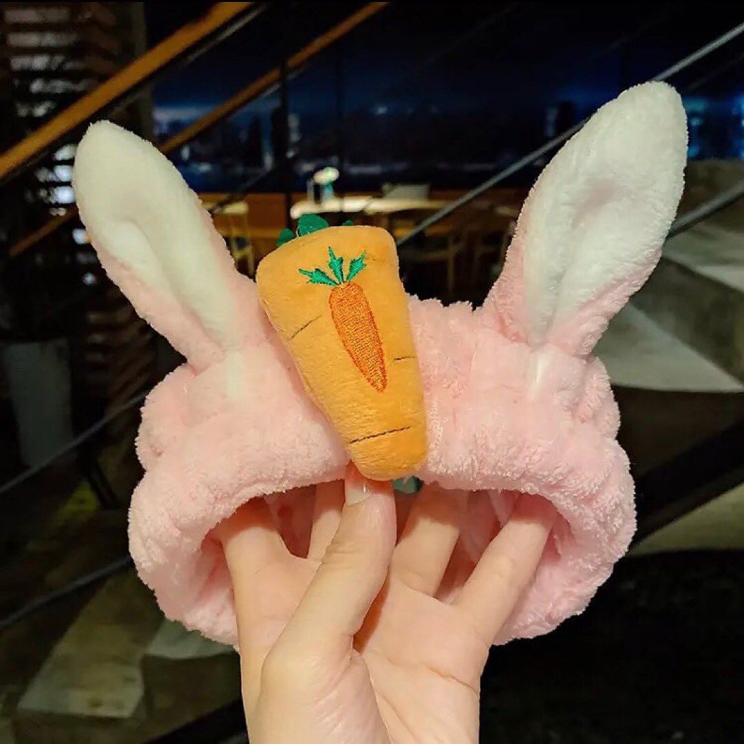 Lovely Rabbit Ear Carrot High Elastic Hairband Headband Cute Rabbit Velvet Solid Color Hair band Girls Fashion Headband