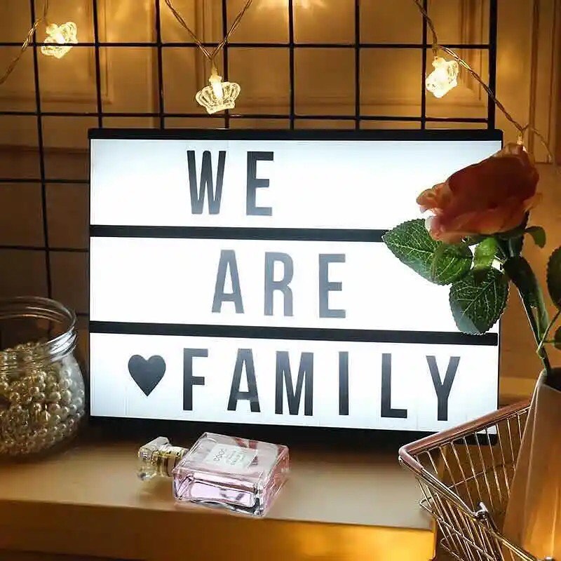 Cinematic LED Letter Light Box Light UP Message Night Light With Letter Card Bedroom Living Room Decoration