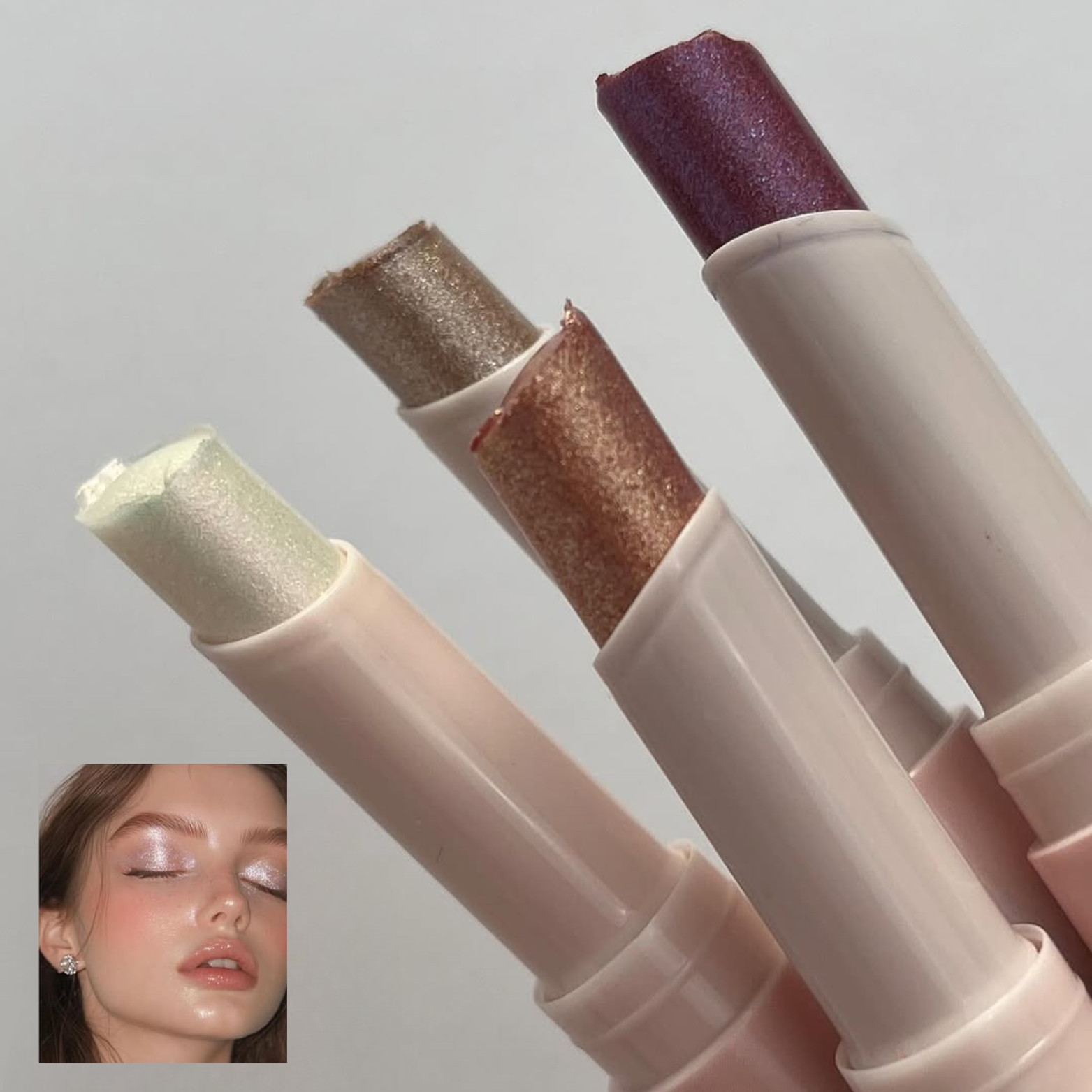 Hudamoji - 6pcs Crystal Jelly Highlighter & Eyeshadow Stick