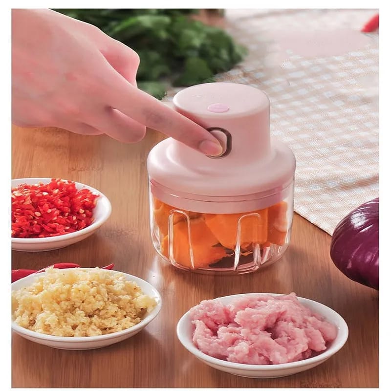 Wireless Garlic Chopper 250ML 250ml Wireless Mini Food Processor and Blender, Rechargeable & Portable for Garlic Chili Vegetables