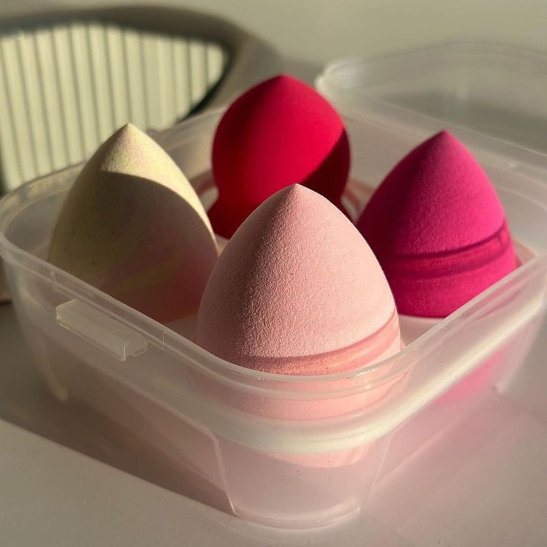 4pcs Blending Soft Face Sponge with Box Foundation Cream Powder Blending Cosmetic Puff Soft Makeup Sponge