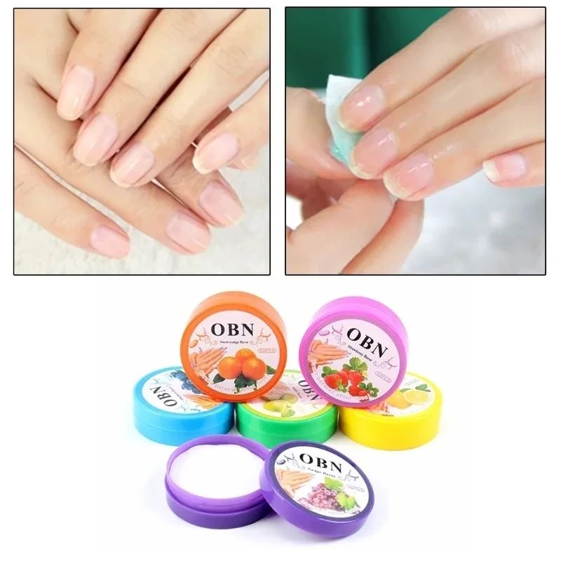 6pcs set (1 Set 32Pads) Cosmetic Oil Nail Polish Remover Resurrection Towel Fruit Flavored Wash Cotton