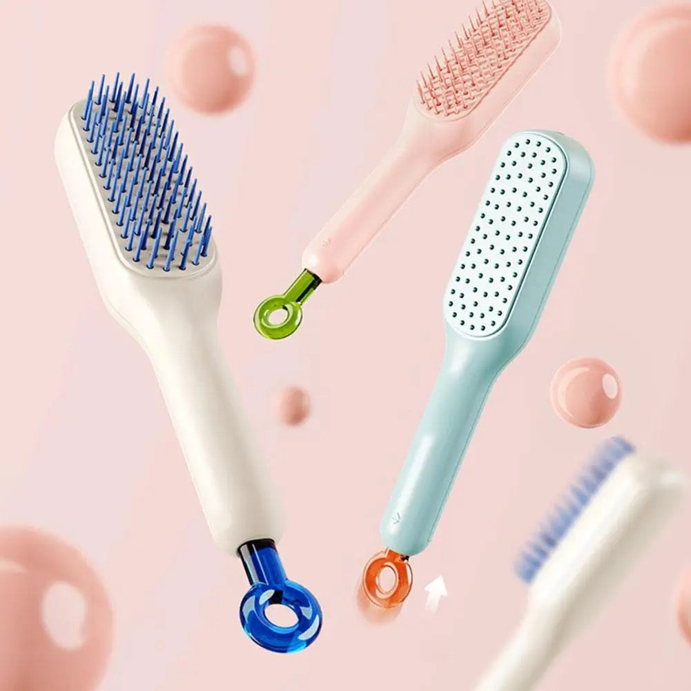 Self Cleaning Hair Brush Massage Anti-static Hair Smoothing Comb Hairdressing Hairstyling Tools