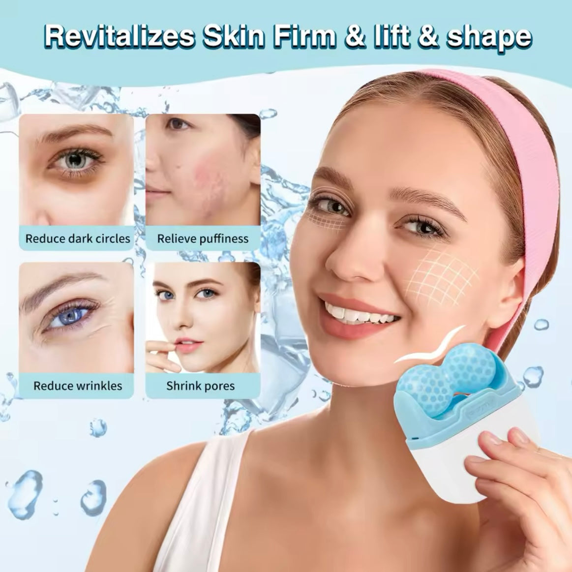 Double Head Ice Roller Skin Lifting Cold Therapy Massager