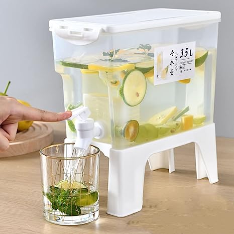 3.5L Cold Kettle with Faucet Large-capacity Fruit Teapot Beverage Dispenser Lemonade Juice Bottle Ice Water Cool Jug Bucket With Stand