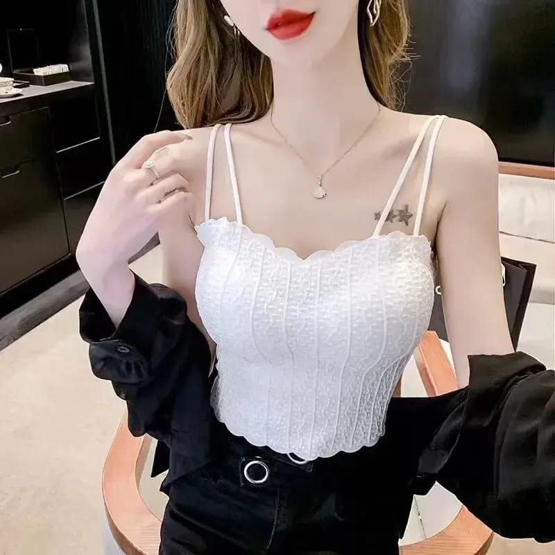 Lace Strapless Bralette Women Inner Wear Chest Pad One-piece Backless Wrap Chest Outerwear Sleeveless Base Top