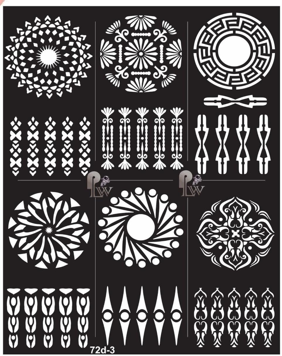 Mehndi Bunch Stamp With Fingers Stamp Henna Stencil stickers for Wedding Eid