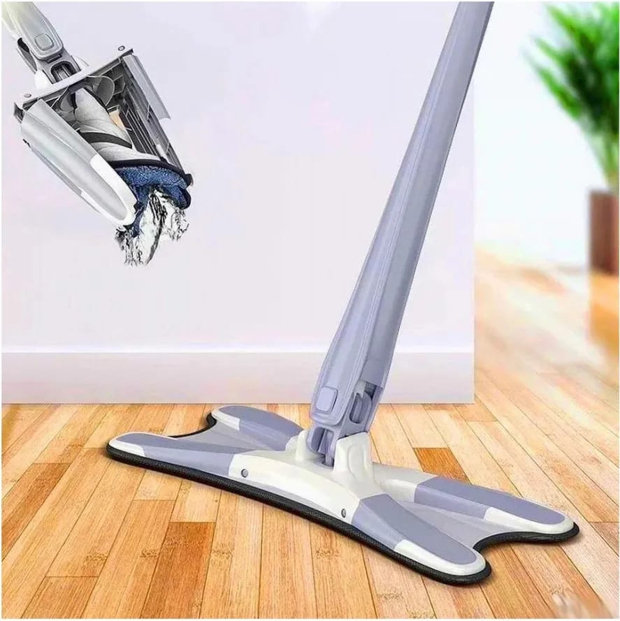 X-type Squeeze Mop Floor Mops with 3pcs Reusable Microfiber Pads Hand-free Wash 360 Degree Flat Mop Household Cleaning Tools