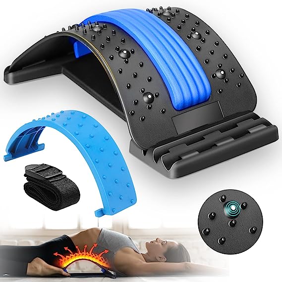 Back Massager Stretcher Spine Deck Pain Relief Chiropractic Lumbar Relief Waist Soothing Rack Fitness Massage Equipment