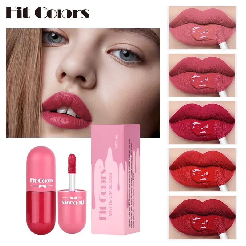 5pcs/set Fit Colors Mini Capsule Lipstick Set Mini Lipsticks Waterproof Matte Lipgloss Shining Lip Glaze Set