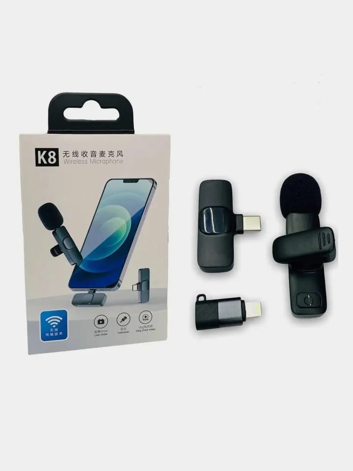 Professional Wireless Microphone For Mobile Phones With Universal Play Plug Collar Clip, Live, Interview, Vlog