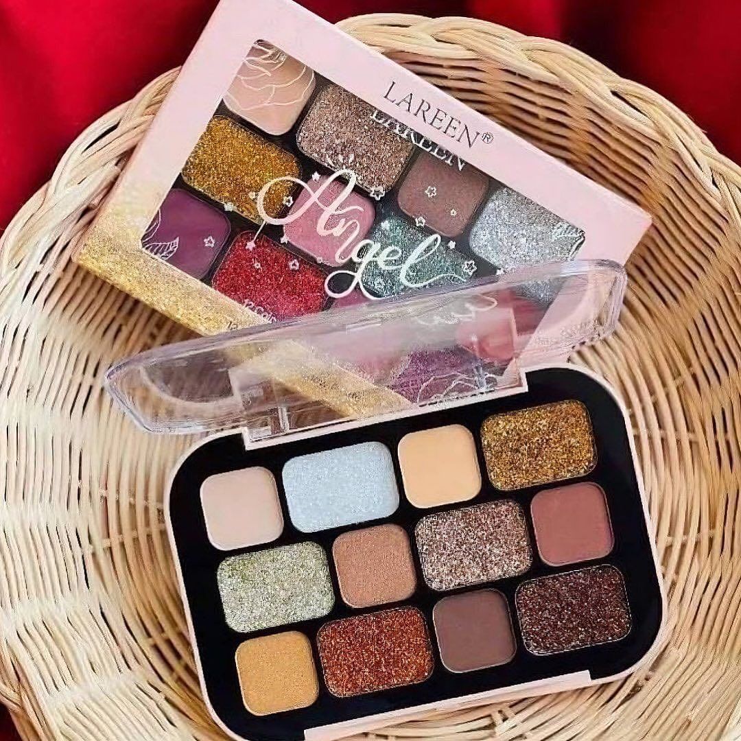 12 Color Matte Glitter Eyeshadow Highlighter Bronze Blush Eye Makeup Long Lasting Palette