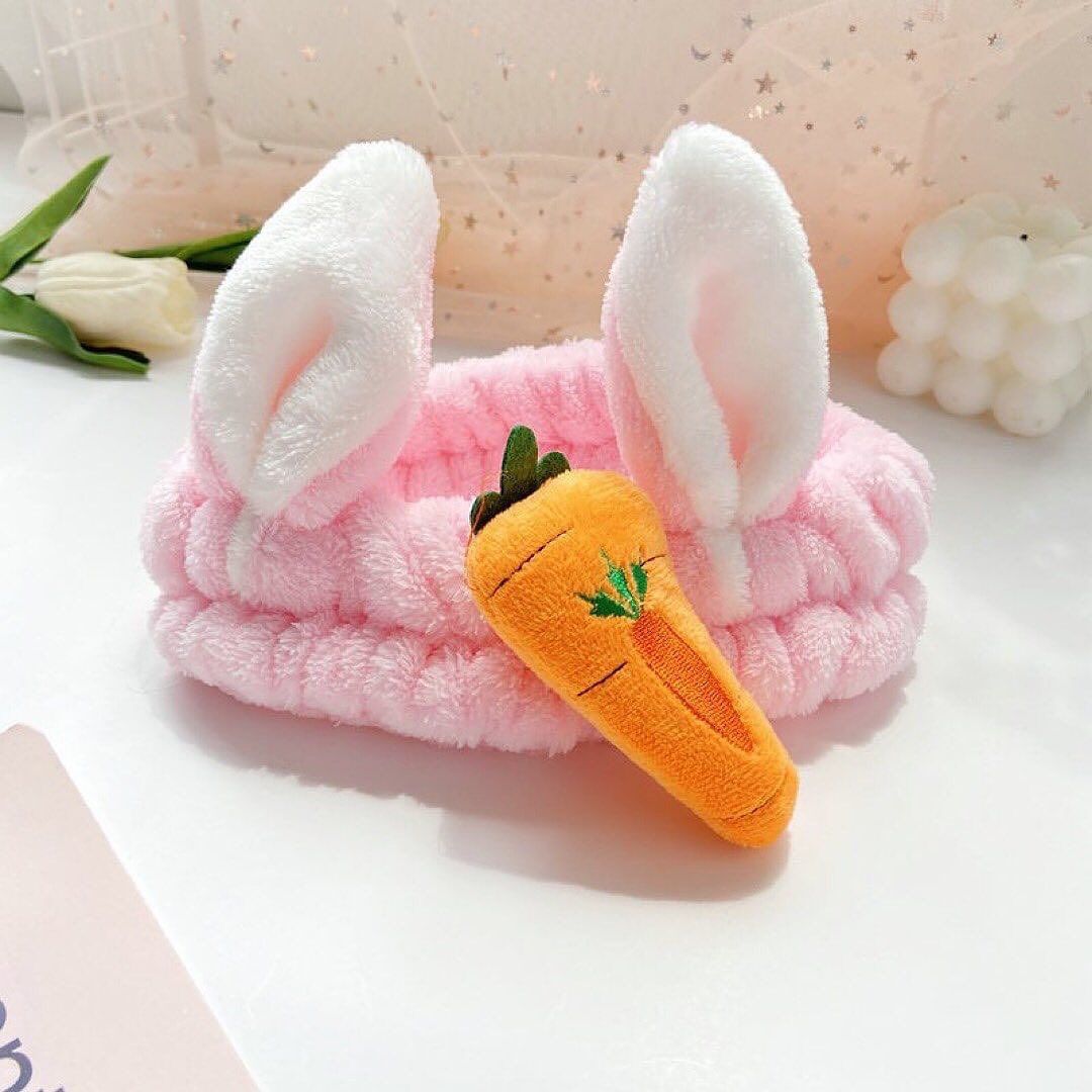 Lovely Rabbit Ear Carrot High Elastic Hairband Headband Cute Rabbit Velvet Solid Color Hair band Girls Fashion Headband