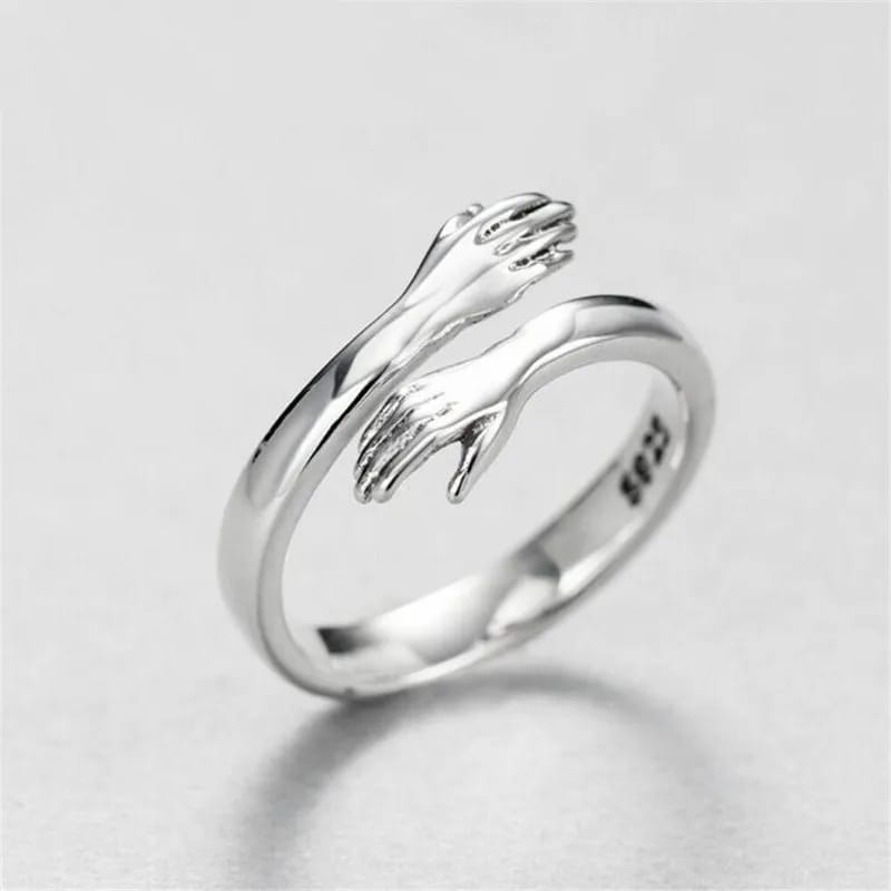 Romantic Love Hug Hand Rings Creative Love Forever Open Finger Rings Adjustable Exquisite Jewelry Ring