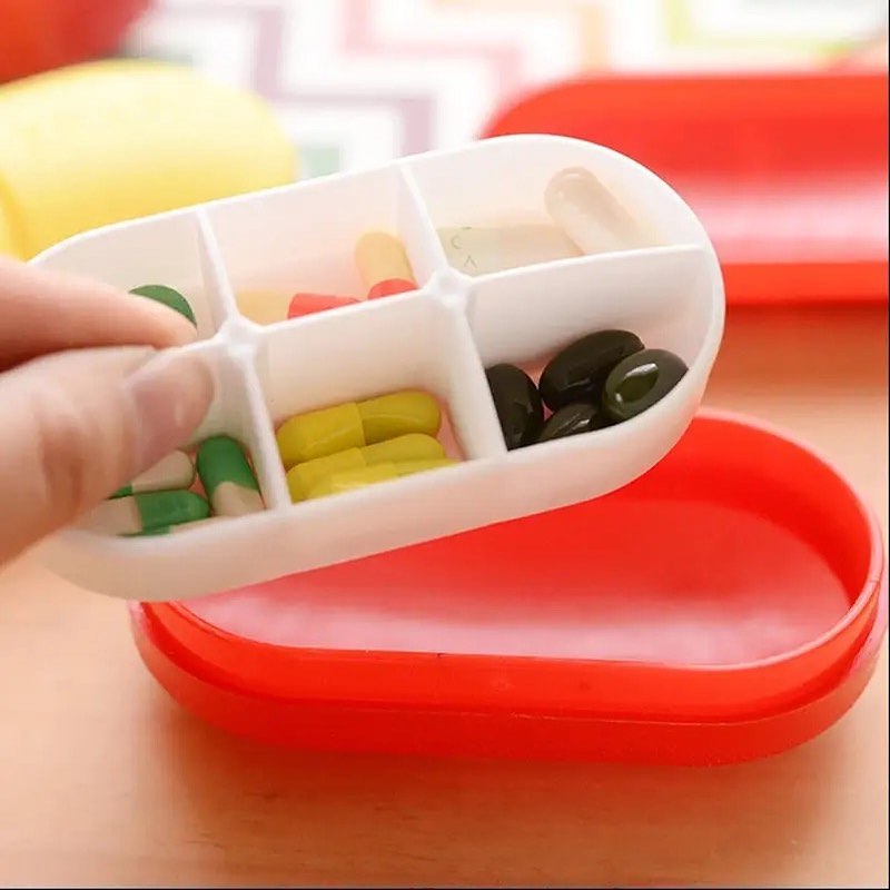 6 Lattices Pill Box Tablet Flamingo Cactus Leaf Pill Case Dispenser Medicine Boxes Dispensing Medical Kit Mini Organizer Case